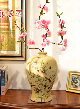 美式复古陶瓷花瓶装饰摆件欧式客厅电视柜玄关家居工艺品插花摆设