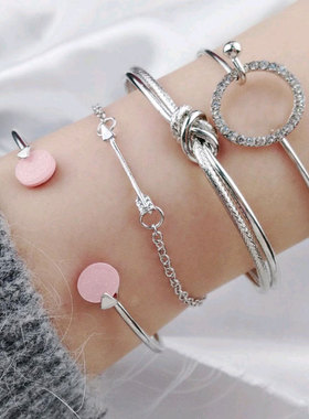 all8款可以买 一组的组合手錬 褐色透明珠五件套组合手錬套装