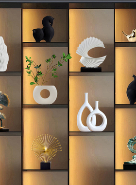 新中式摆件轻奢高档客厅酒柜家居装饰品创意电视柜办公室桌面摆设
