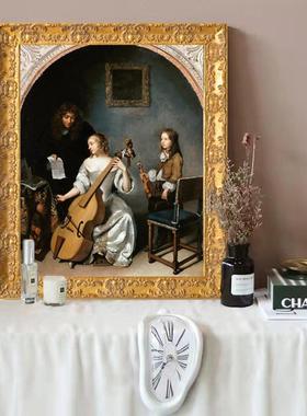 轻奢客厅装饰画客厅组合画欧式挂画复古壁画小众别墅画创意摆台画