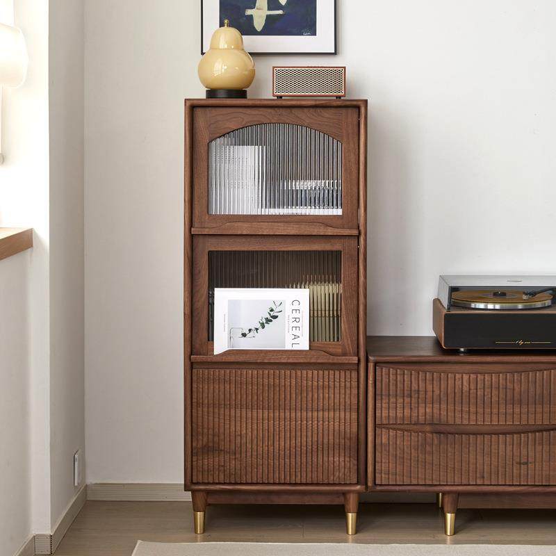 北美实木黑胡桃木边柜樱桃木原木日式简约客厅多功能储物收纳斗柜,淘宝优惠券,粉丝福利购,淘宝优惠卷