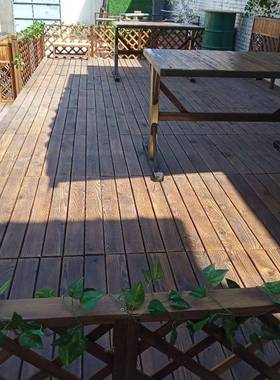 户外防腐木地板露台室外实木木板碳化防水防腐木平台拼接地板