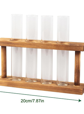 北欧ins木架水培试管花瓶水养绿萝植物容器干花玻璃花盆家居摆件