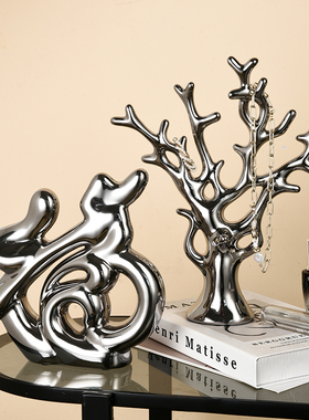 北欧轻奢发财树玄关电视柜酒柜客厅装饰品摆件门口高档高级艺术品