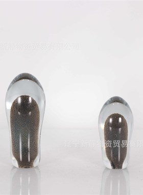 轻奢设计师创意软装饰品样板房客厅玄关桌面气泡水滴玻璃饰品摆件