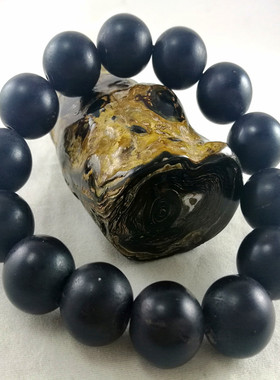 新品纯天然黑珊瑚乌海柳手链海底神木海铁树乌木佛珠圆珠手串痔疮