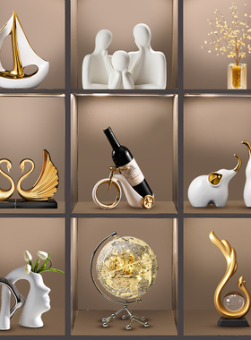 红酒架摆件酒柜装饰品轻奢高档客厅餐边电视柜套装家居饰品高级感