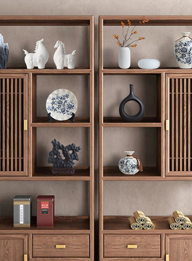 新中式摆件书房茶室博古架家居装饰品创意客厅酒柜玄关样板间摆放