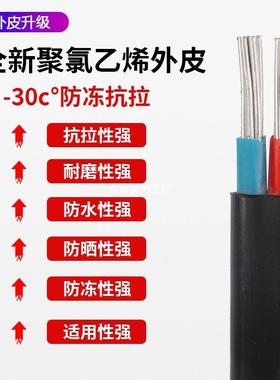 国标2芯铝芯家用户外电缆线电线46101625平方双芯铝线护套线