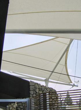 PVC、PTFE景观小品膜结构建筑马鞍形索膜结构户外餐厅遮阳结构