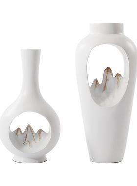 新中式后现代家居软装饰品创意客厅电视柜玄关摆设样板房花瓶摆件