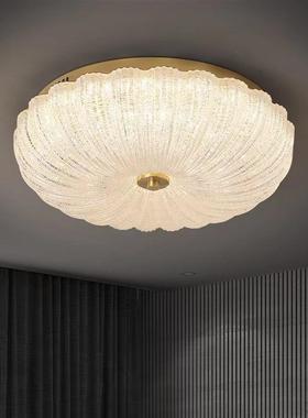 护眼全铜奶油风主卧室灯后现代简约温馨浪漫吸顶灯轻奢圆形房间灯