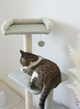 夏季新品冰丝凉爽易打理猫爬架大型猫窝猫树一体式剑麻猫抓柱