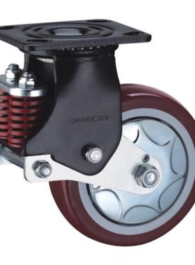 常成脚轮常成减震脚轮5寸6寸减震轮双弹簧减震轮常成E5系列