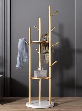 衣帽架衣服收纳架落地卧室大理石衣帽架移动简易衣架挂衣架衣帽架