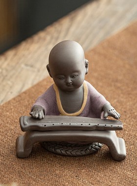 速发小造禅意复古琴棋书画久摆尚紫砂和件创意陶瓷客厅书房桌面摆