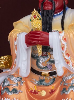 速发 汉白玉中式摆件《广济龙摆五萨》菩台龙五爷人物王件