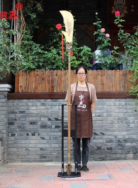 速发纯铜财武神青件偃月刀黄铜工艺品摆龙未