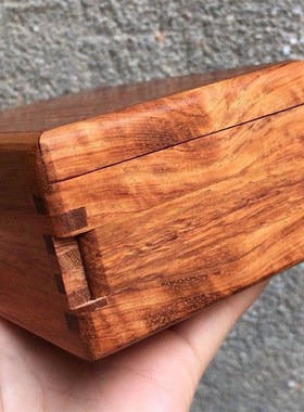 速发缅甸黄花梨机关盒实木结作家居收纳盒卯榫珠构鲁班工艺制宝首