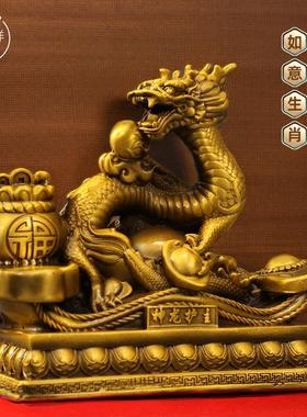 黄铜鼠牛虎兔龙蛇马羊猴鸡狗猪十二生肖三合摆件吉祥物工艺品家居