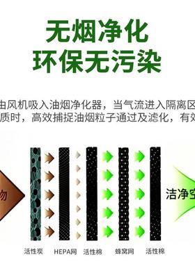 亚卫商用活性炭无烟净化器下排烟火锅烧烤净化设备无需地排