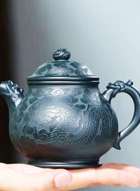 可办公家用功夫泡茶300cc茶壶龙玺潘壶宜兴原矿大容量紫砂壶