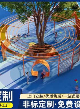 工厂直销小区户外大型无动力非标儿童游乐设备新款高端秋千攀爬架