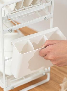 多功能可移动厨房收纳碗碟架调料筷子筒日式置物架沥水篮家用