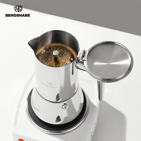 Juego de cafetera moka de acero inoxidable para uso doméstico