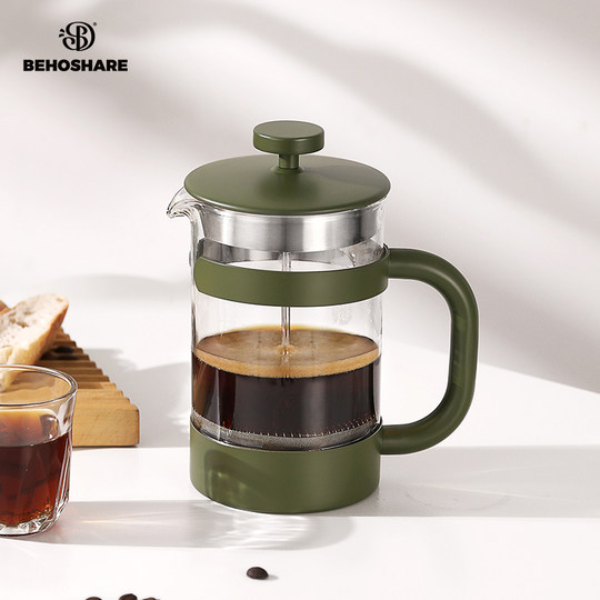 Glass French Press Coffee Pot Stainless Steel Press Pot