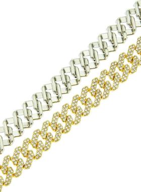 Full diamond diamond Cuban chain necklace hipster cool color