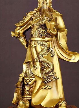 极速铜关公像客厅武财神家居店铺商铺前台桌面关羽关二爷开业礼品