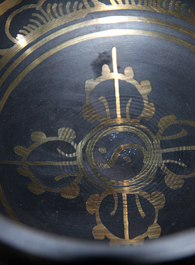 尼泊尔紫铜钵盂手工佛音碗瑜伽冥想颂钵静心佛音钵铜罄法器转经碗