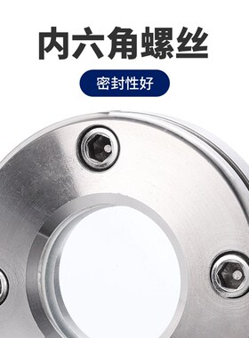 不锈钢304法兰玻璃视镜对夹式视窗JB593-64管道平板玻璃视盅DN100