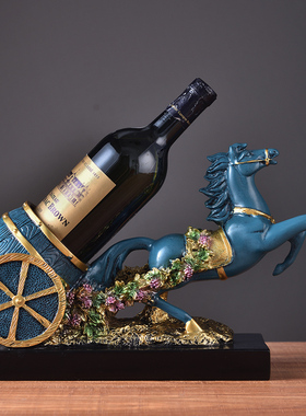 欧式客厅红酒架摆件大酒柜家居装饰品高档轻奢马现代高端酒瓶架子