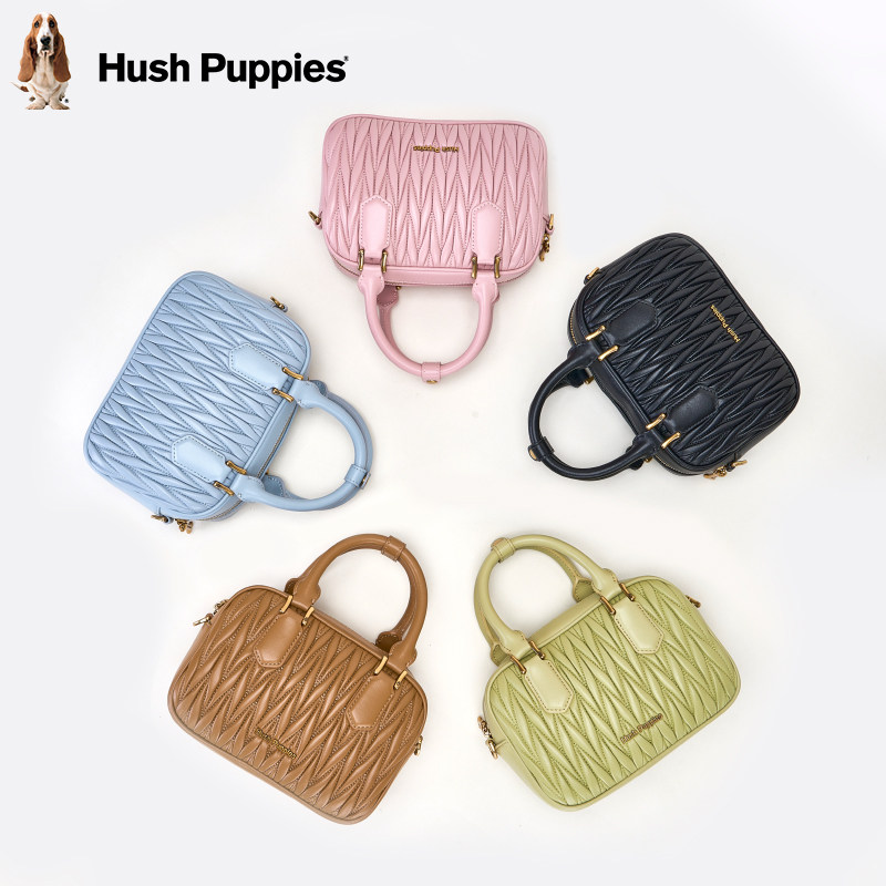 暇步士女包2025新款保龄球包褶皱软羊皮可爱单肩手提包波士顿包女,淘宝优惠券,粉丝福利购,淘宝优惠卷