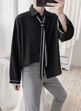 极速Summer Black White Vintage Korean Fashion Men's Clot