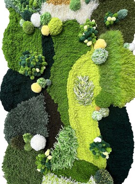回放手工制作苔藓地毯diy材料包钩针毛线编织卧室床边森林地垫子
