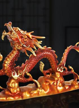 铜制招财龙摆件龙行天下酒柜办公室玄关摆设装饰乔迁礼品送客户