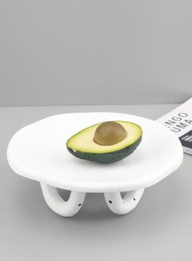 现代装简约抽圆象形三脚点1102树脂果盘托盘摆件客斑厅电视柜家居