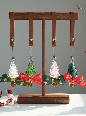 淄博琉璃手作圣诞树车挂系汽车后视镜车载挂件圣诞节装饰礼物