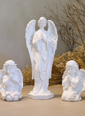 户外北欧天使人物摆件欧式婚礼庭院花园装饰园林景观雕塑罗马柱