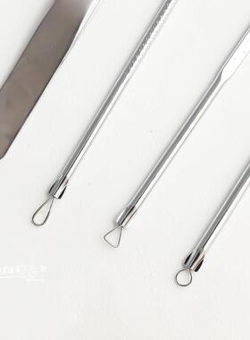 工具高手场！角栓粉刺4件组带收纳盒1组 细胞夹刮不锈钢粉刺针