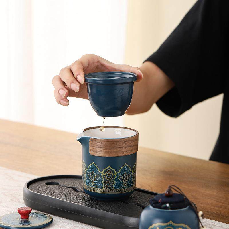 旅行茶具套装带茶盘一壶四杯户外便携快客杯露营功夫茶具活动礼品,淘宝优惠券,粉丝福利购,淘宝优惠卷