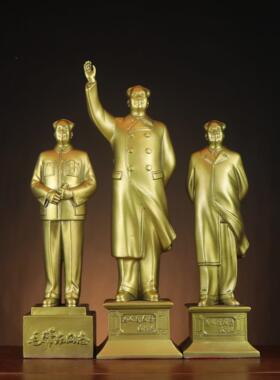 毛爷手爷铜像家居公室摆件挥主席风衣主UVE席国大典毛主席办站像