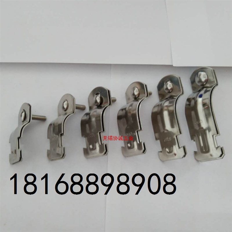 304不锈钢C型钢管夹 抛光P型管卡管道固定夹金属管束卡箍管箍 - 图3