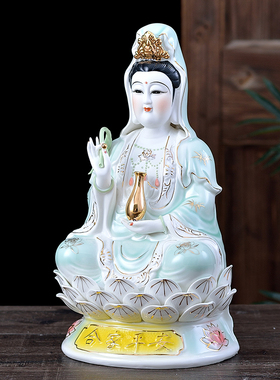陶瓷南海观音菩萨佛像客厅家用居家供奉佛摆件/观世音菩萨礼品