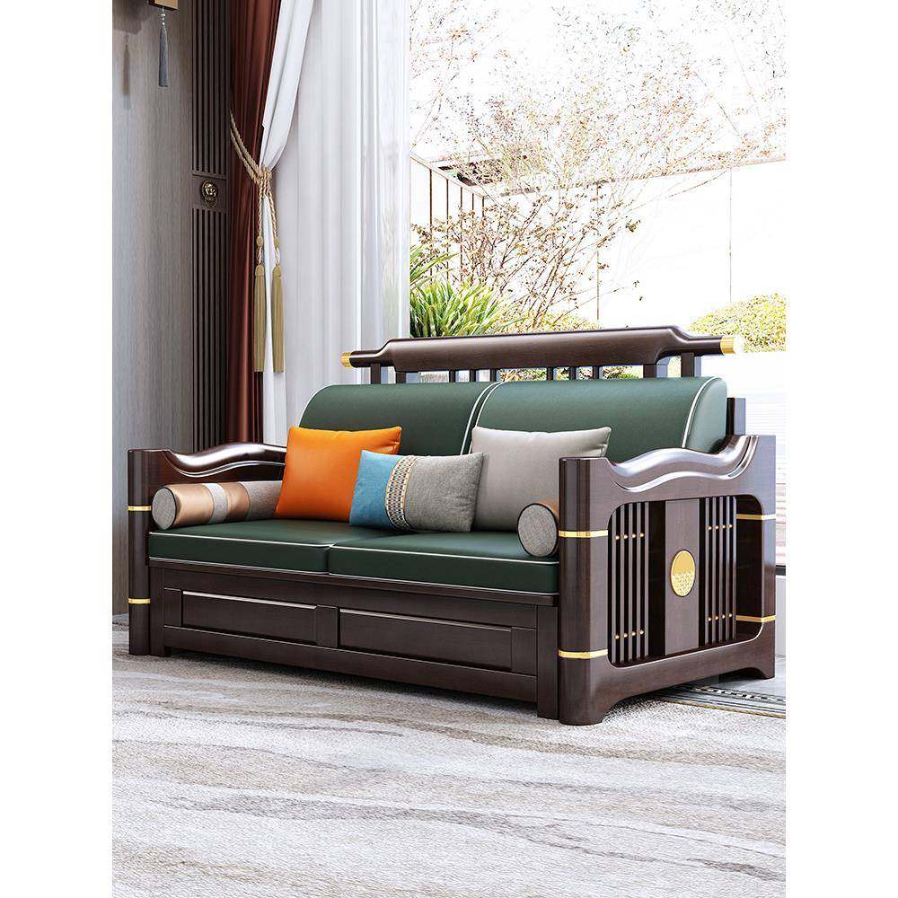 农村堂屋沙发极简新中式实木组合现代轻奢转角储物大户套装,淘宝优惠券,粉丝福利购,淘宝优惠卷