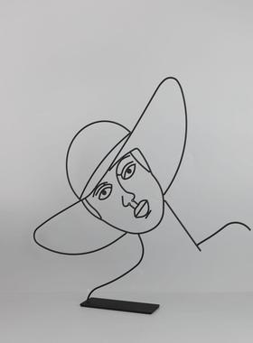 北欧风创意金属铁艺摩登女郎样板房家居客厅酒柜书房工艺品摆件