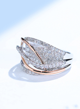 New Interwoven Mesh Inlaid Zircon Ladies Engagement Ring Lux